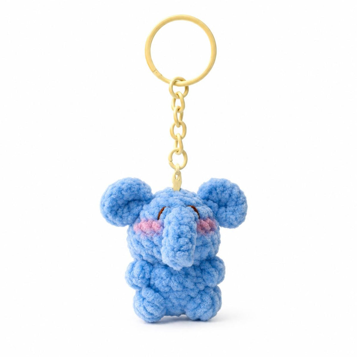 Cute Gummy Style Elephant Keychain, Crochet Plush Animal Charm, Handmade Bag Accessory, Kawaii Elephant Keyring Gift