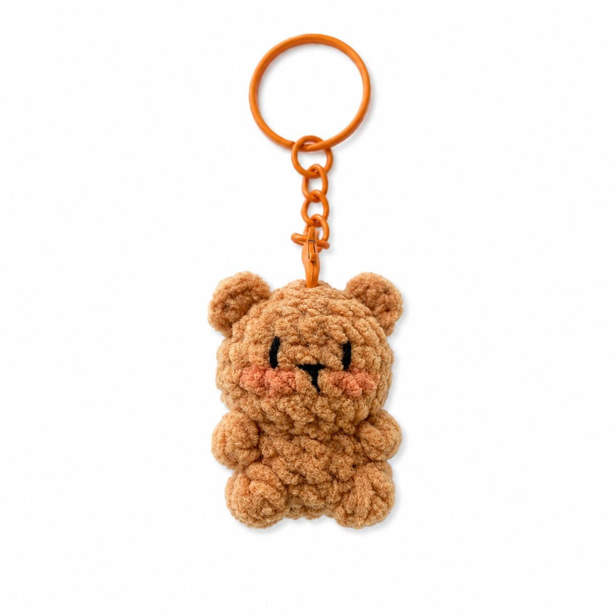 Cute Gummy Style Bear Keychain, Crochet Plush Animal Charm, Handmade Bag Accessory, Kawaii Bear Keyring Gift