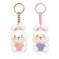 Cute Gummy Style Bunny Keychain, Crochet Plush Animal Charm, Handmade Bag Accessory, Kawaii Bunny Keyring Gift