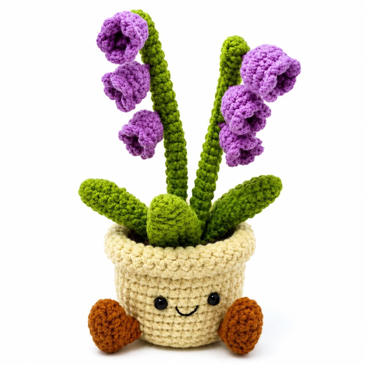 Crochet Small Lily of the Valley Pot, Handmade Yarn Plant, Cute Crochet Plant Decor, Botanical Gift, Home Decoration