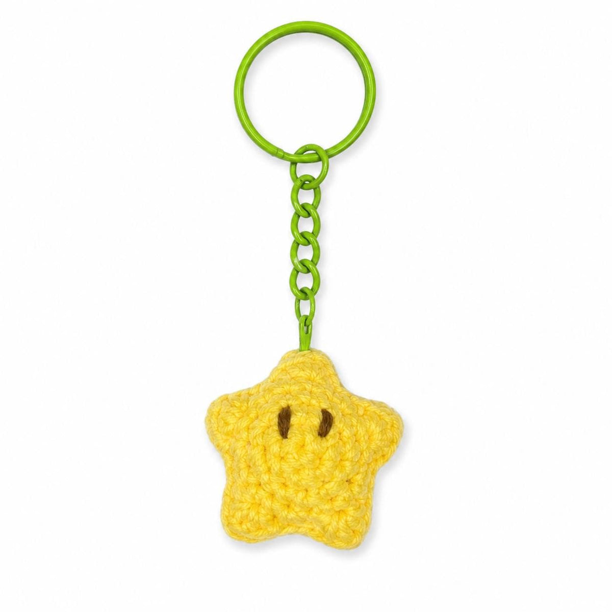 Cute Gummy Style Star Crochet Keychain, Crochet Plush Character Charm, Handmade Bag Accessory, Kawaii Gift Keyring