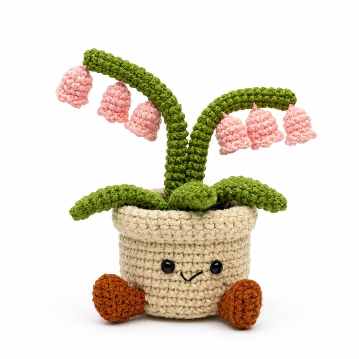 Crochet Small Lily of the Valley Pot, Handmade Yarn Plant, Cute Crochet Plant Decor, Botanical Gift, Home Decoration