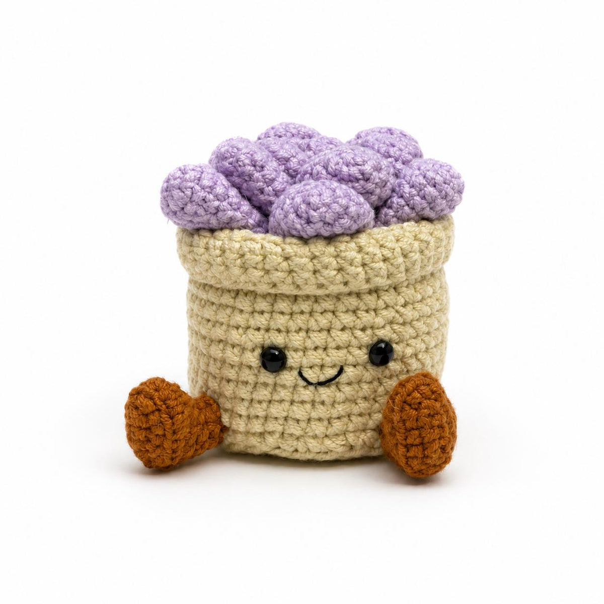 Crochet Small Succulent Plant Smile Pot, Handmade Yarn Plant Decor, Cute Succulent Plant Gift, Botanical Home Decoration, Cottagecore Decor