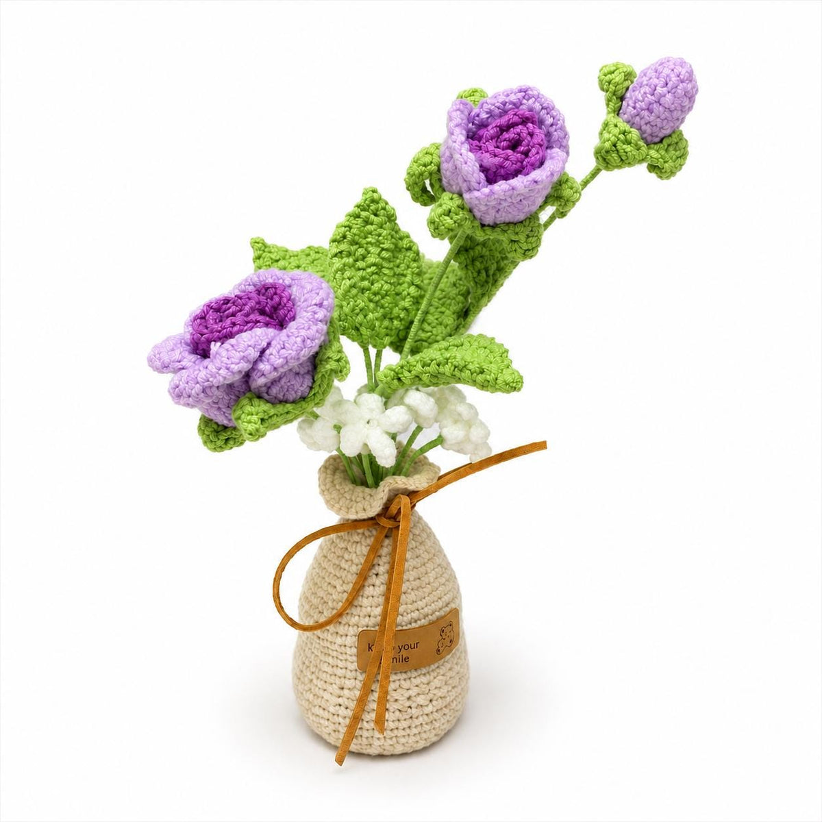 Crochet Rose Pot, Handmade Yarn Flower Arrangement, Elegant Floral Gift, Handmade Home Decor, Botanical Decoration