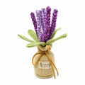 Crochet Lavender Pot, Handmade Yarn Flower Arrangement, Elegant Floral Gift, Handmade Home Decor, Botanical Decoration