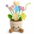 Crochet Small Forget Me Not Pot, Handmade Yarn Flower Plant, Cute Floral Gift, Botanical Home Decoration, Cottagecore Decor