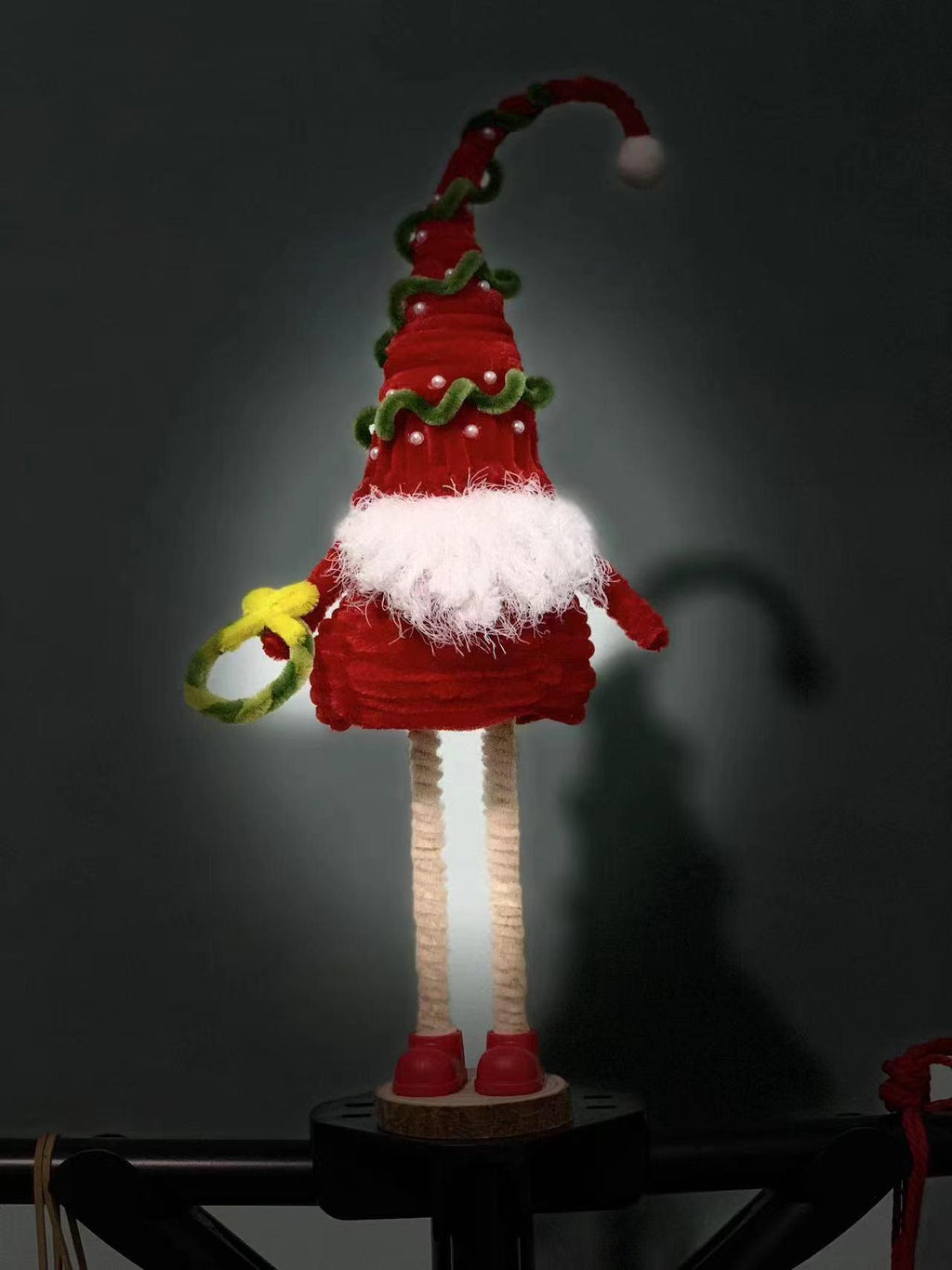 Handmade Pipe Cleaner Santa Claus,  Sitting or Standing Santa Decoration, Holiday Home Decor Gift