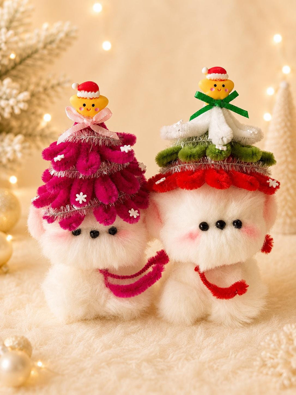 Pipe Cleaner Puppy Figure, Handmade Christmas Dog Decor, Festive Tabletop Ornament, Holiday Home Display