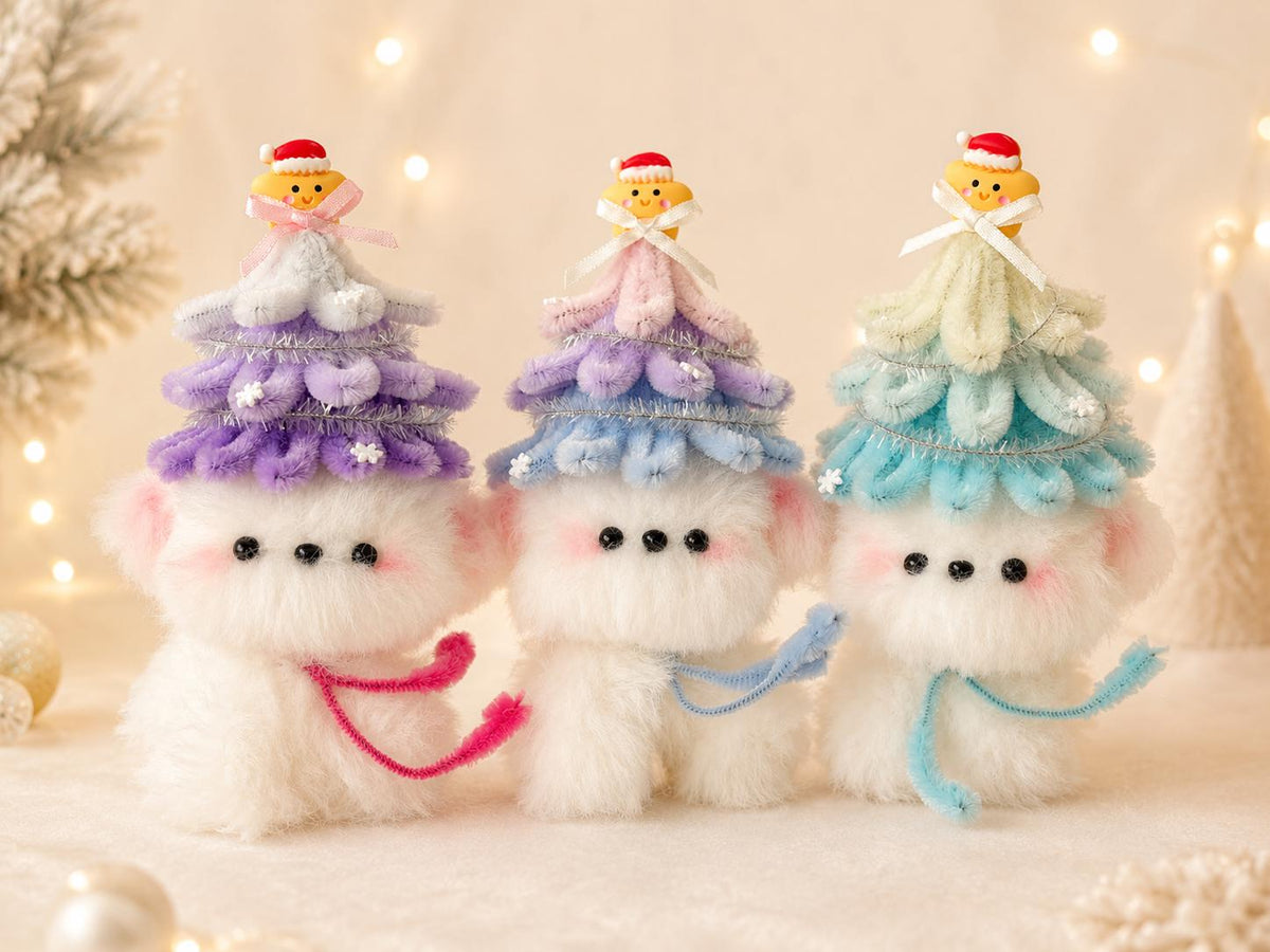 Pipe Cleaner Puppy Figure, Handmade Christmas Dog Decor, Festive Tabletop Ornament, Holiday Home Display