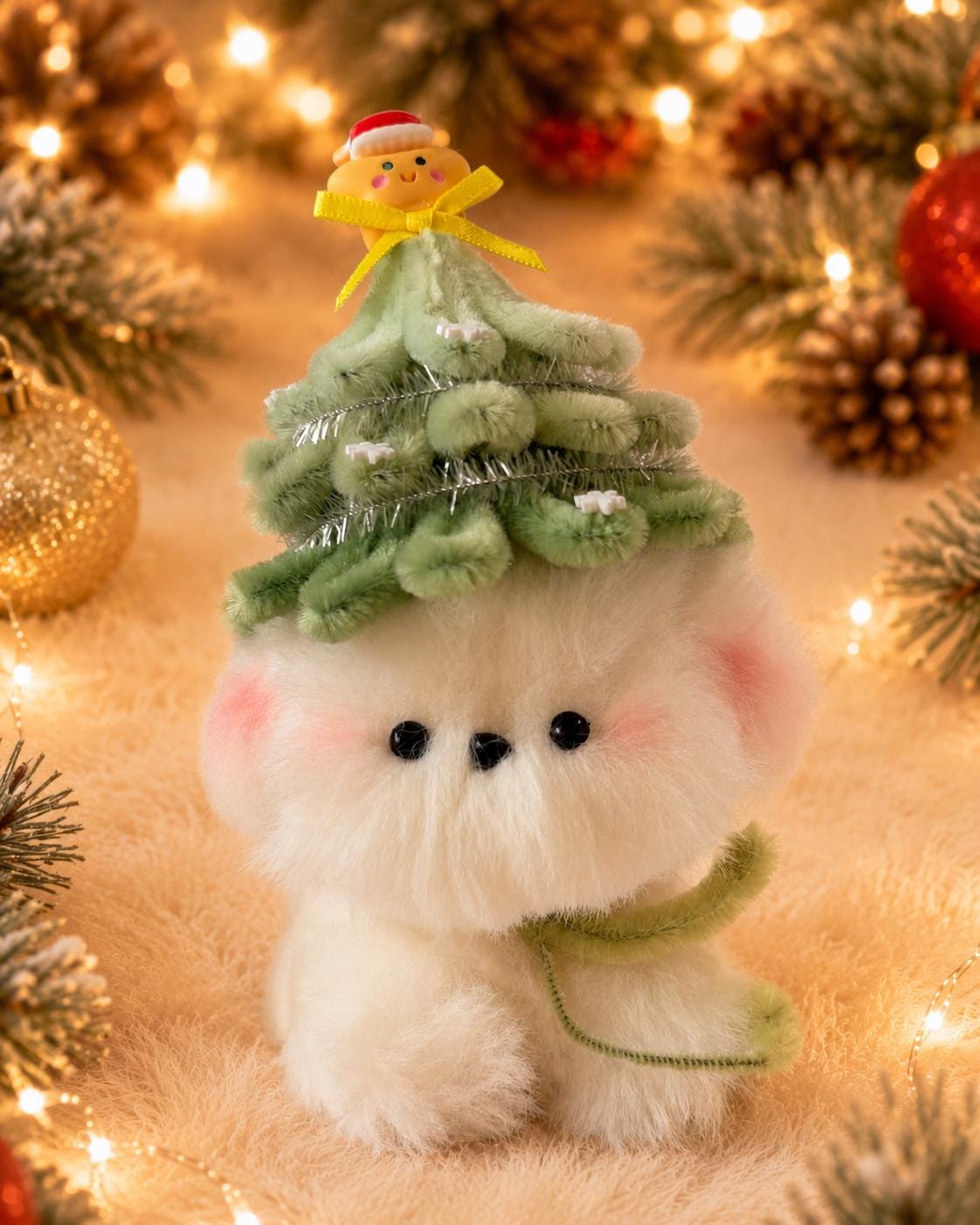 Pipe Cleaner Puppy Figure, Handmade Christmas Dog Decor, Festive Tabletop Ornament, Holiday Home Display