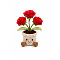 Crochet Small Rose Flower Smile Pot, Handmade Yarn Plant Decor, Cute Rose Gift, Botanical Home Decoration, Cottagecore Decor