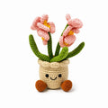 Crochet Small Orchid Flower Smile Pot, Handmade Yarn Plant Decor, Cute Orchid Gift, Botanical Home Decoration, Cottagecore Decor