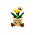Crochet Small Pom Pom Flower Smile Pot, Handmade Yarn Plant Decor, Cute Pom Pom Flower Gift, Botanical Home Decoration, Cottagecore Decor