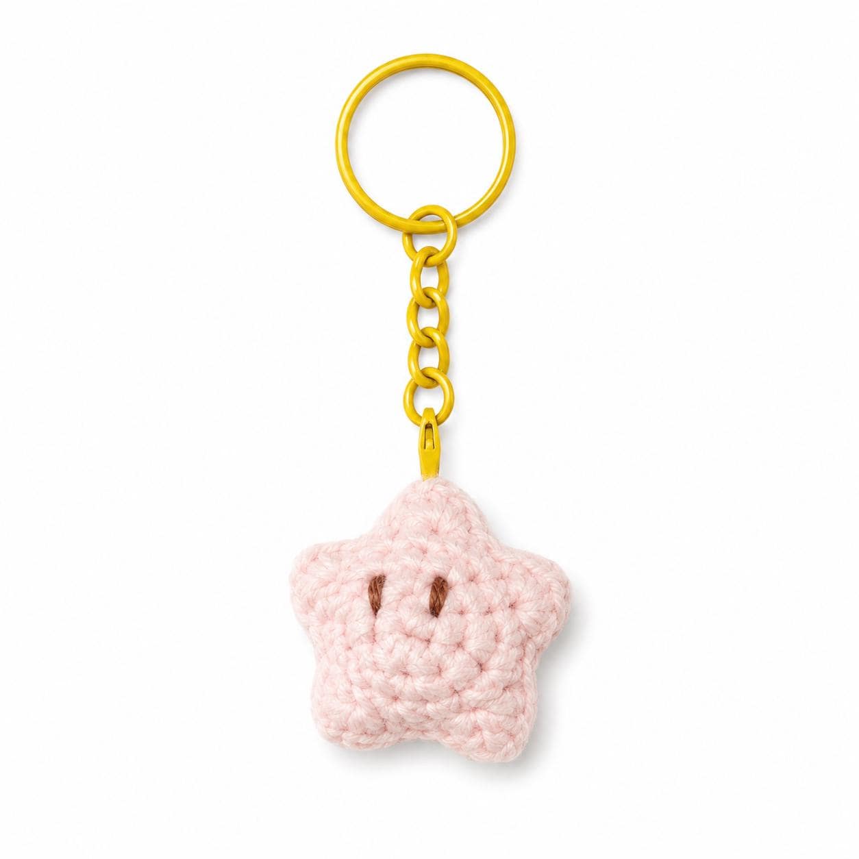 Cute Gummy Style Star Crochet Keychain, Crochet Plush Character Charm, Handmade Bag Accessory, Kawaii Gift Keyring