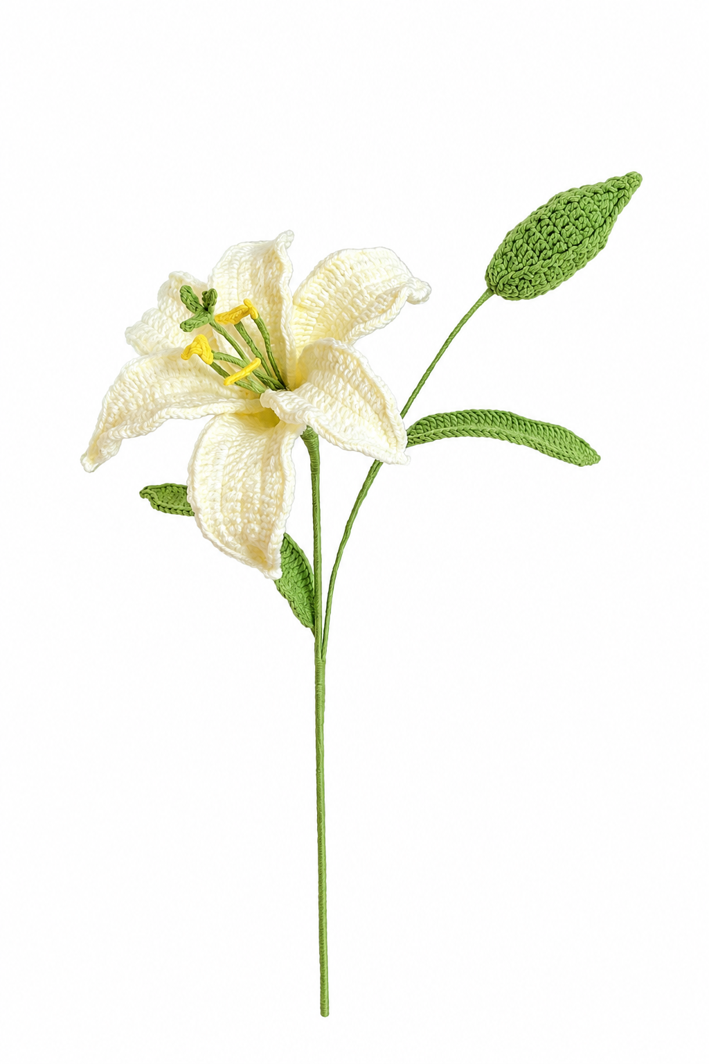 Lily with Bud Crochet Flower Stem CF-014