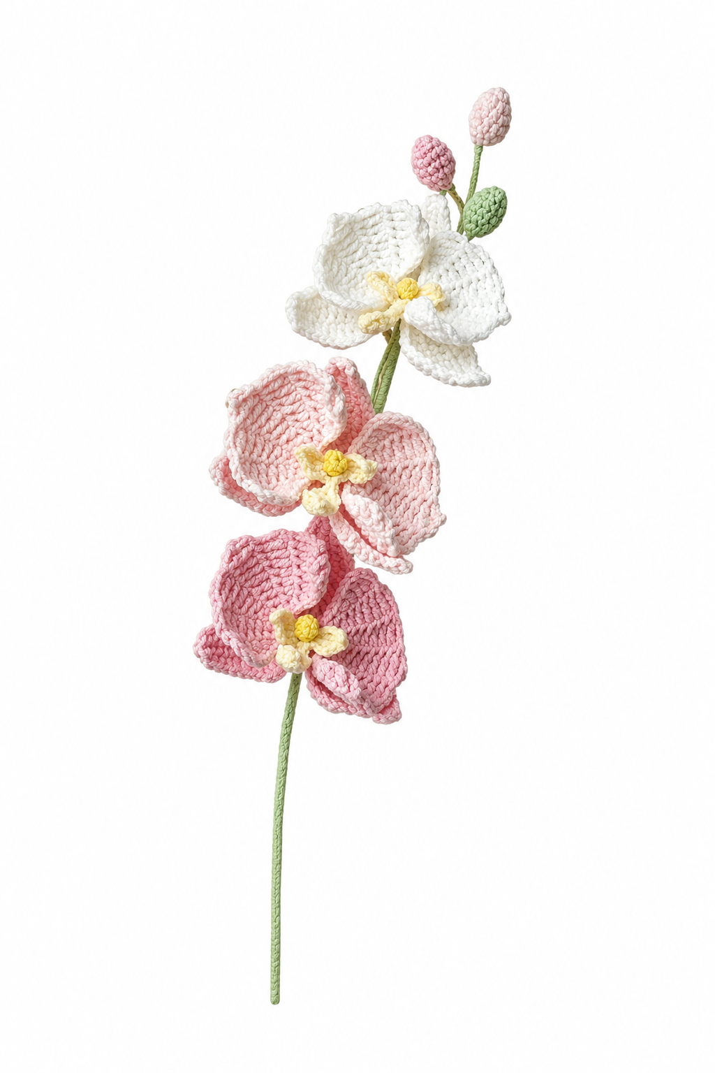Multi-Head Orchid Crochet Flower Stem CF-025