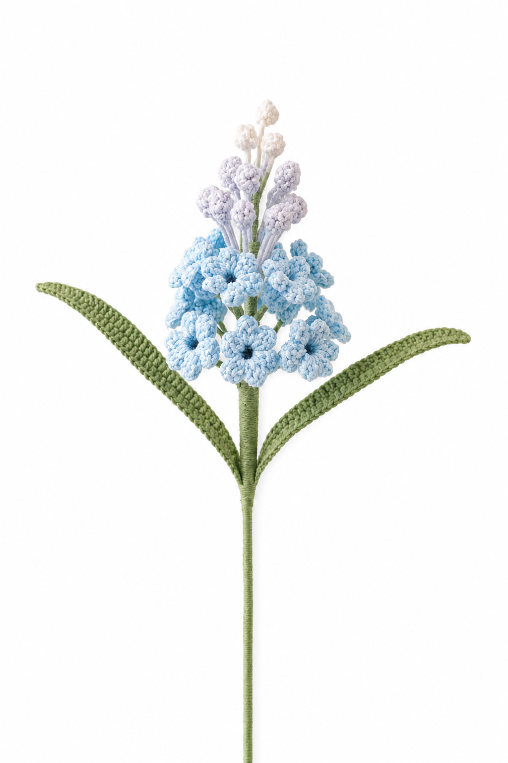 Large Grape Hyacinth Crochet Flower Stem CF-029