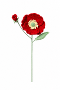 Large Common Poppy Crochet Flower Stem CF-032