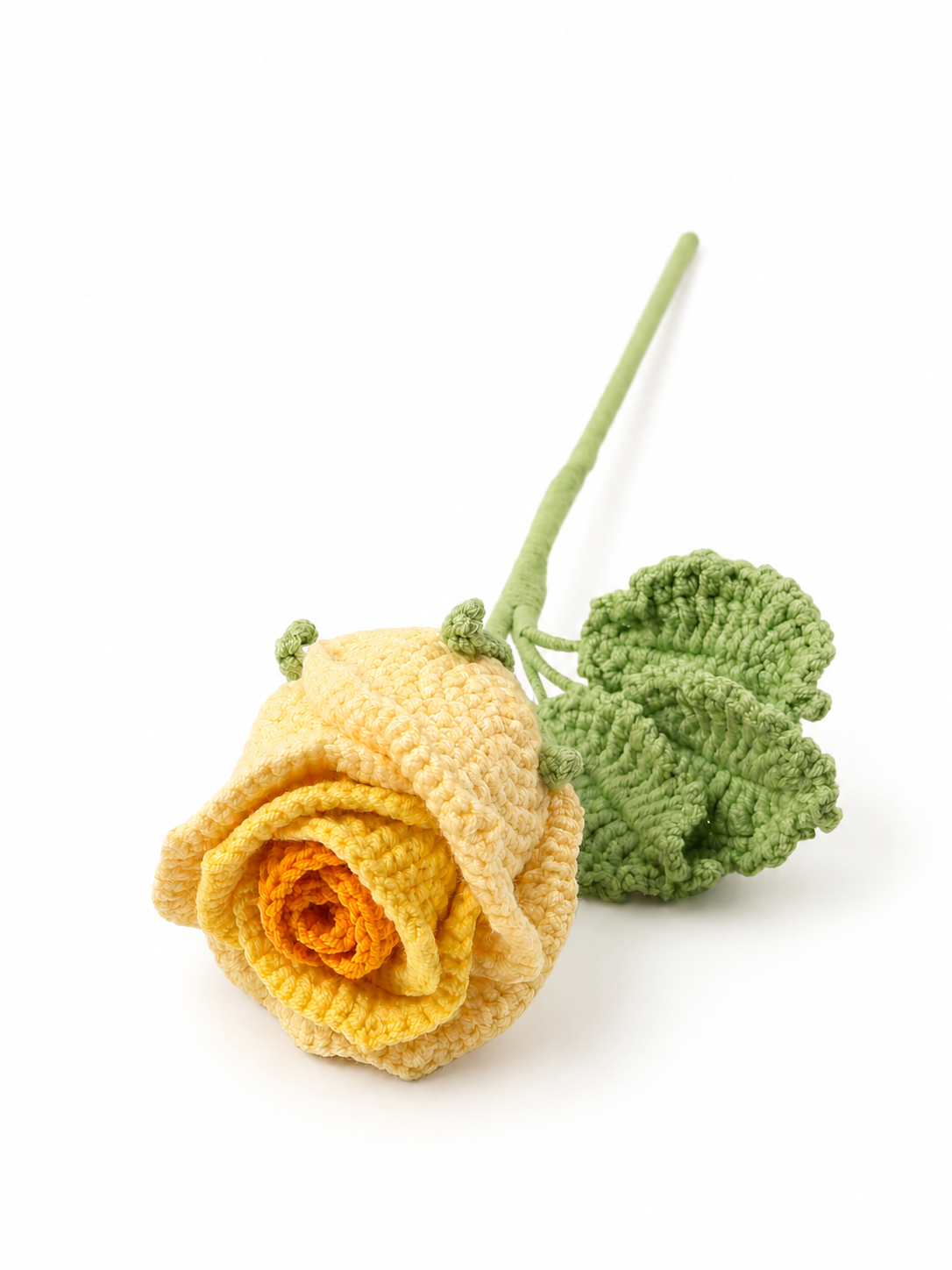 Wineglass Rose Crochet Flower Stem CF-003