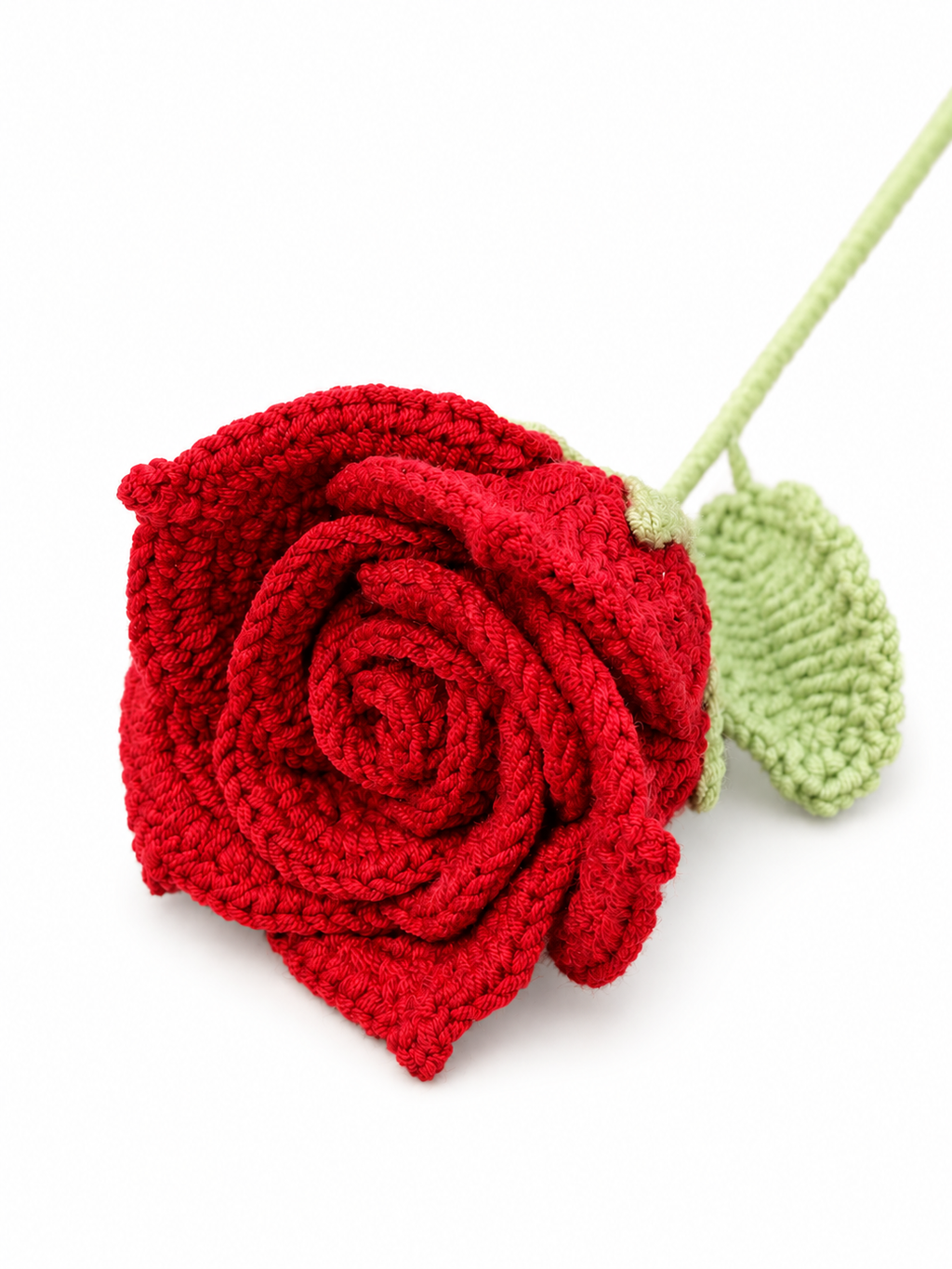 Large Thai Rose Crochet Flower Stem CF-004