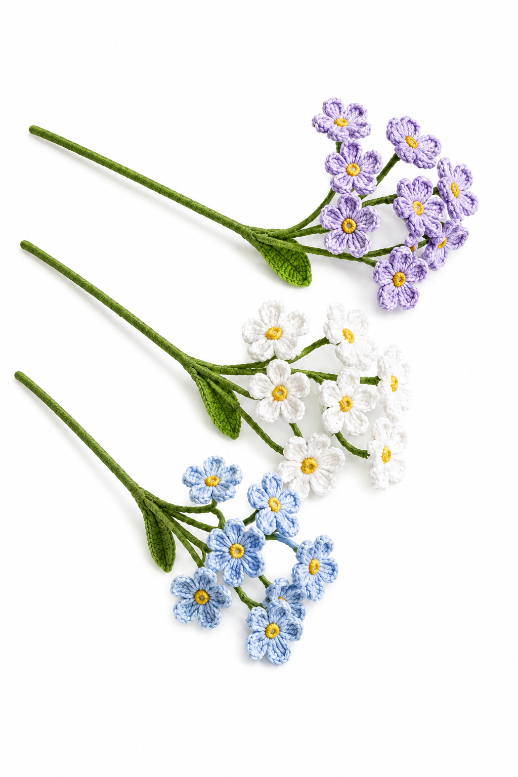 Forget me not Crochet Flower Stem CF-048