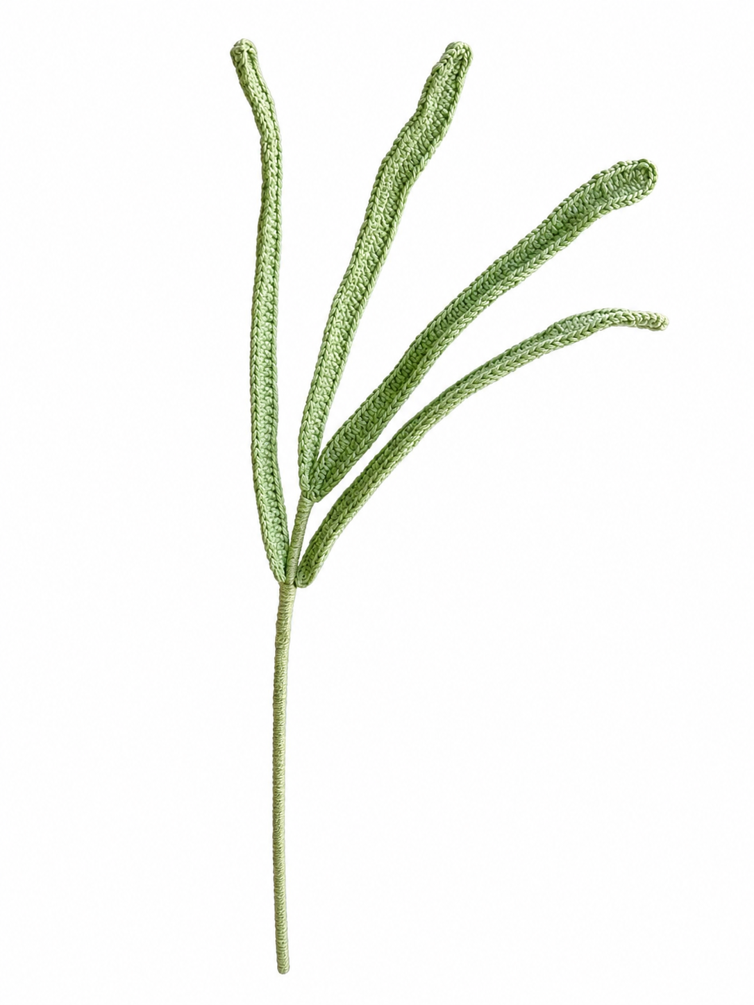 Spring Orchid Leaf Crochet Flower Stem CL-004