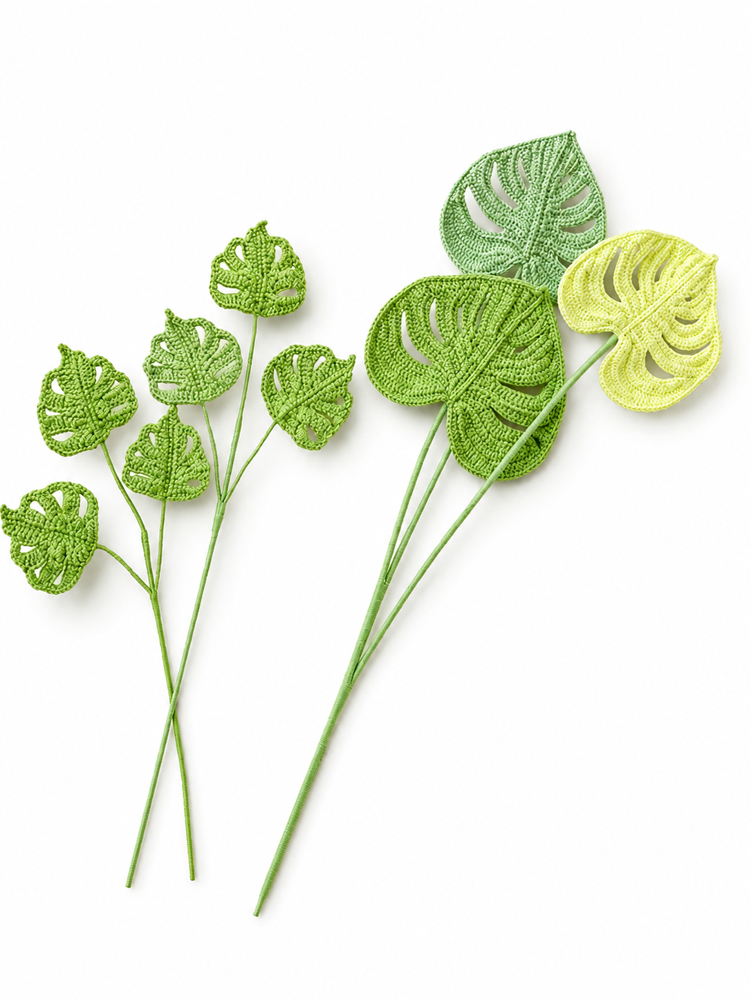 Monstera Leaf Crochet Flower Stem CL-008