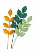 Large Four Seasons Leaf Crochet Flower Stem CL-010