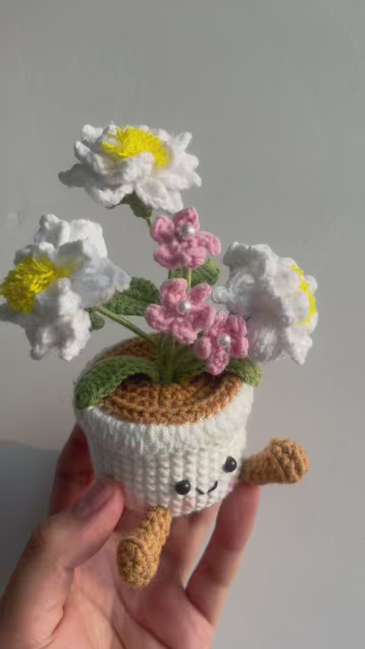 Crochet Gardenia smile Pot