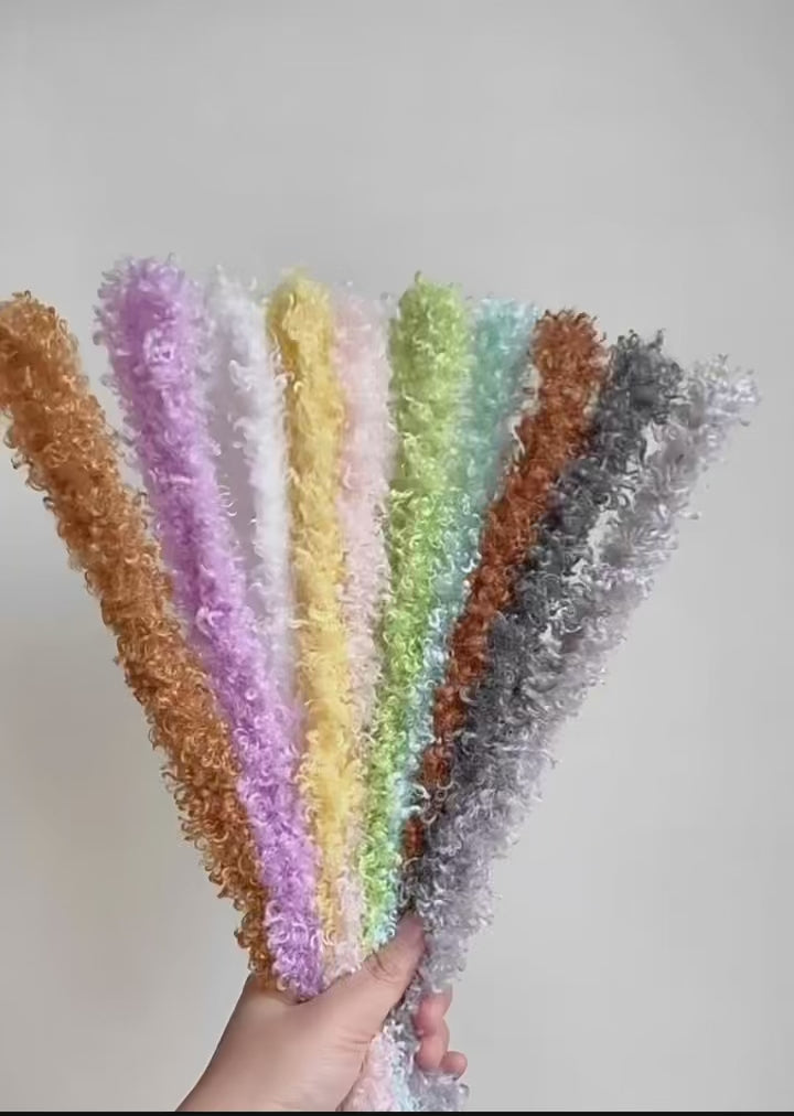 20mm×100cm Poodle Curl Pipe Cleaner, Thick Chenille Stems for Doll Making Plush Crafts DIY Supplies