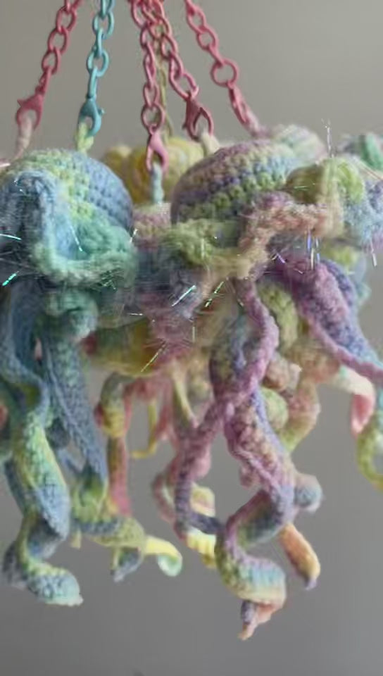Crochet Dreamy Jellyfish Keychain