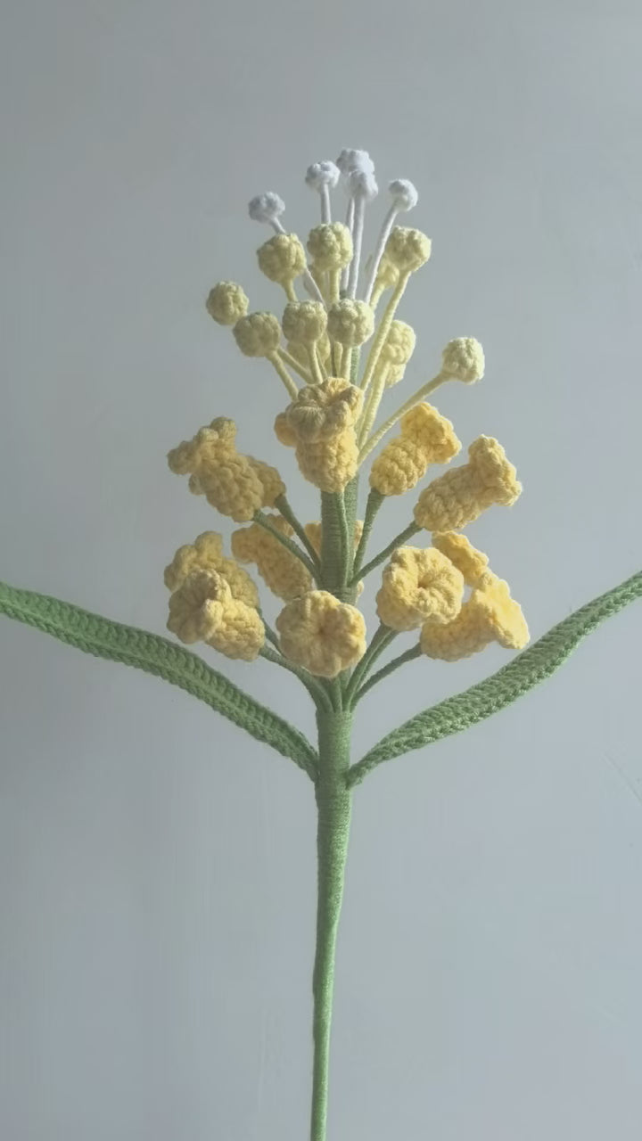 Large Grape Hyacinth Crochet Flower Stem CF-029