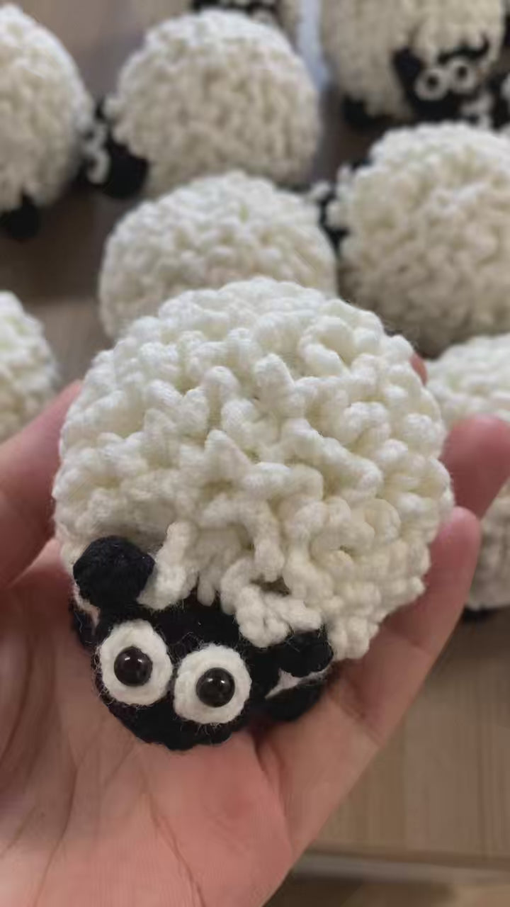 Crochet Black-Faced Sheep Keychain