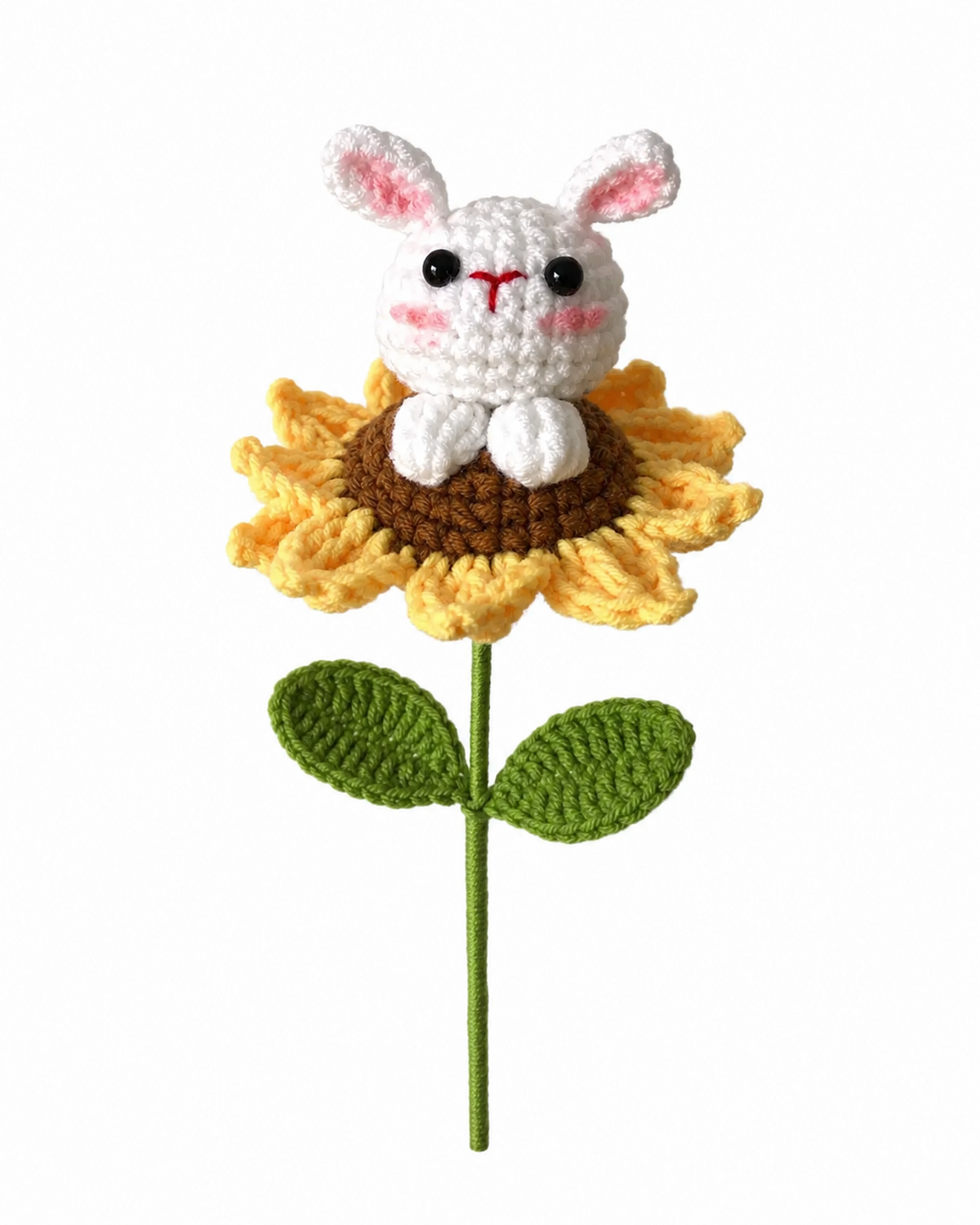 Sunflower Bunny Crochet Flower Stem