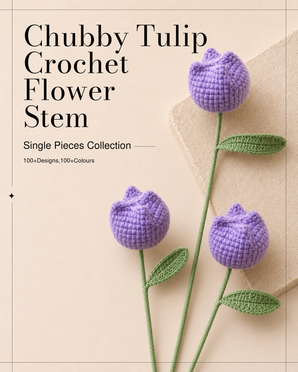Crochet Tulip Flower Stem CF-020/CF-021