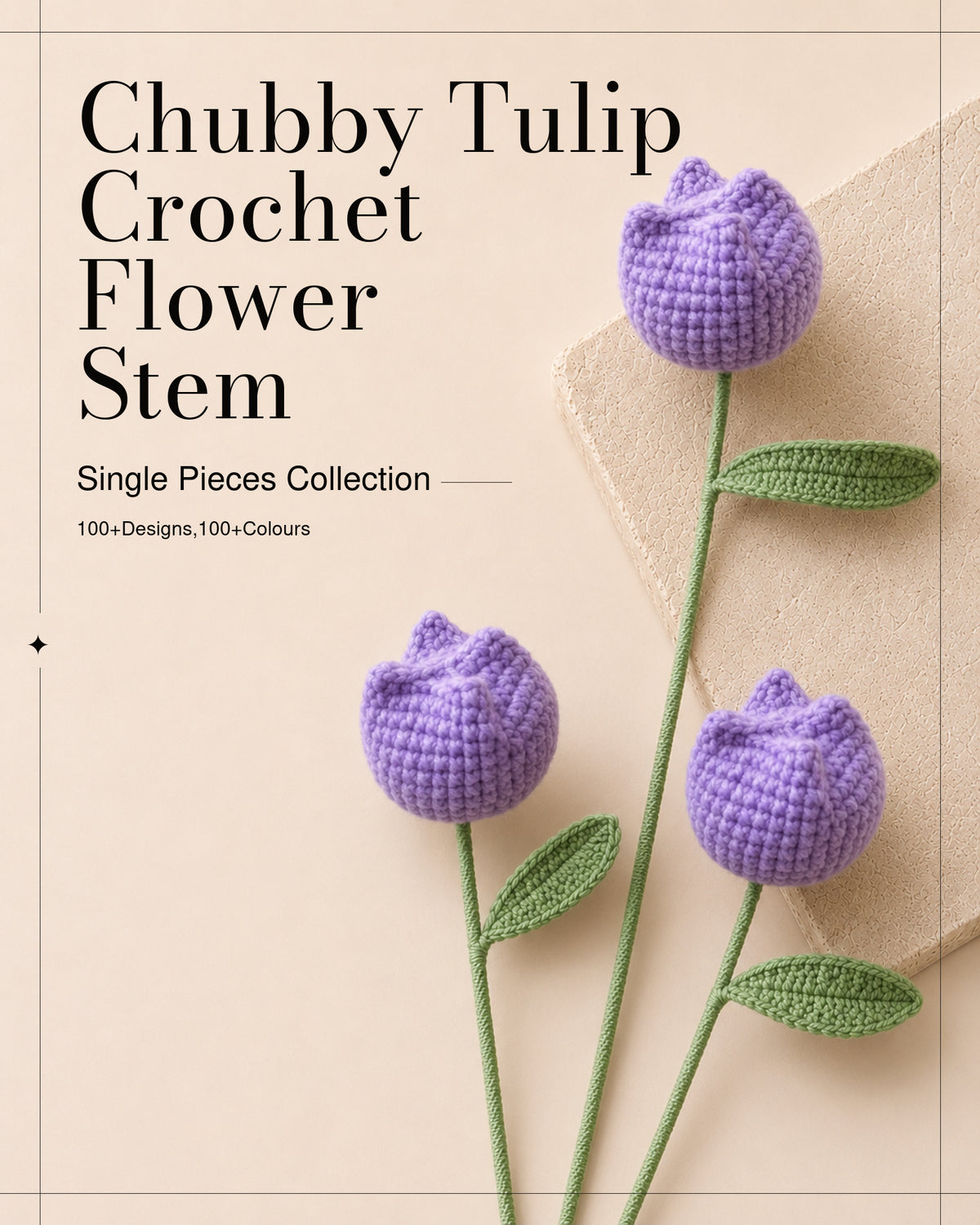 Crochet Tulip Flower Stem CF-020/CF-021
