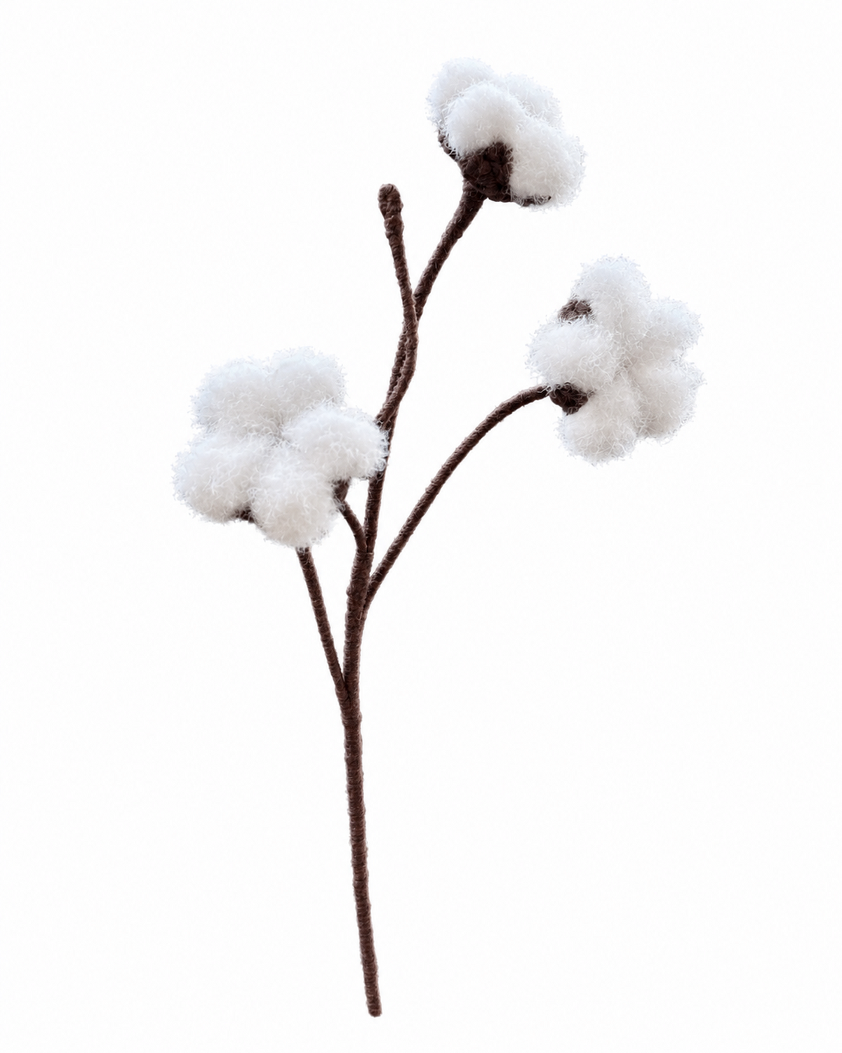 Triple Cotton Candy Crochet Flower Stem