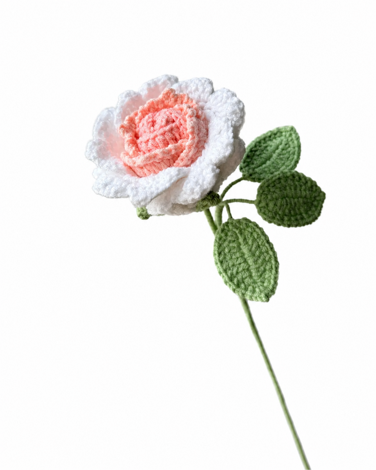 Diamond Rose Crochet Flower Stem