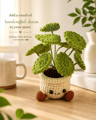 Crochet Pennywort Smile Pot